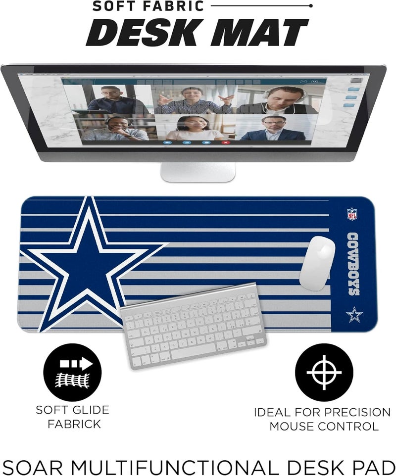 SOAR NFL Unisex Multifunctional Desk Mat for Desktop, (31.5"x12") - Ultra Soft Fabric with Non-Slip Rubber Backer - Water Resistant & Durable Nylon Stitching - Officially Licensed NFL, Desk Pad - Image 2